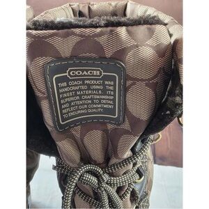 Coach Tan and Brown Patterned Boots